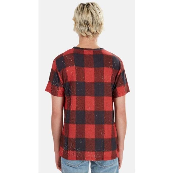 IRO ALESSIO TEE in BUFFALO CHECK in Red & Black NWT Size Small - Picture 3 of 9